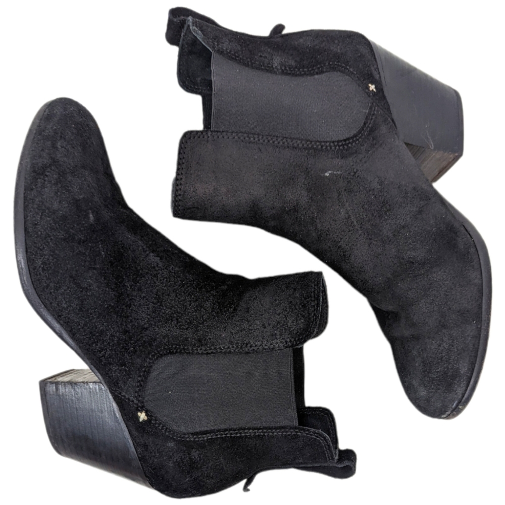 Rag & Bone Ankle Boots Booties Devon Suede Leather Heeled Black Women's 40 - Picture 3 of 15